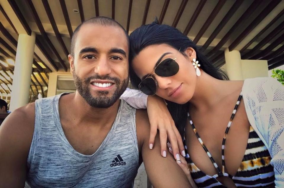 Lucas Moura và Larrisa Saad hạnh phúc bên nhau.