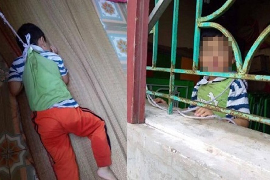Bức ảnh bé trai 4 tuổi bị cột vào cửa sổ và sau đó là câu chuyện đau lòng của cả cháu bé và giáo viên.