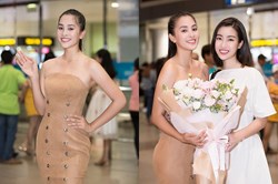 Tiểu Vy đẹp rạng rỡ về nước, "hội chị em Hoa hậu" ra đón tận sân bay