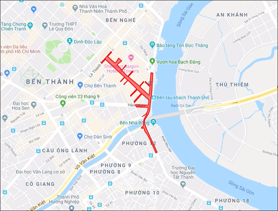 Khu vực cấm đường phục vụ bắn pháo hoa Tết dương lịch 2019 tại TPHCM. Khu vực cấm đường phục vụ bắn pháo hoa Tết dương lịch 2019 tại TPHCM.