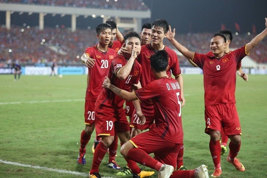 Việt Nam đã giành chiến thắng thuyết phục trước Philippines để giành vé vào chung kết AFF CUP 2018. Ảnh: S.N