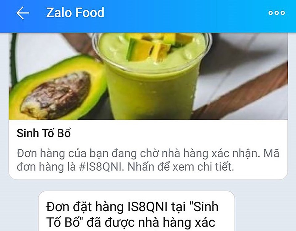 Zalo Food đang được thử nghiệm. Zalo Food đang được thử nghiệm.