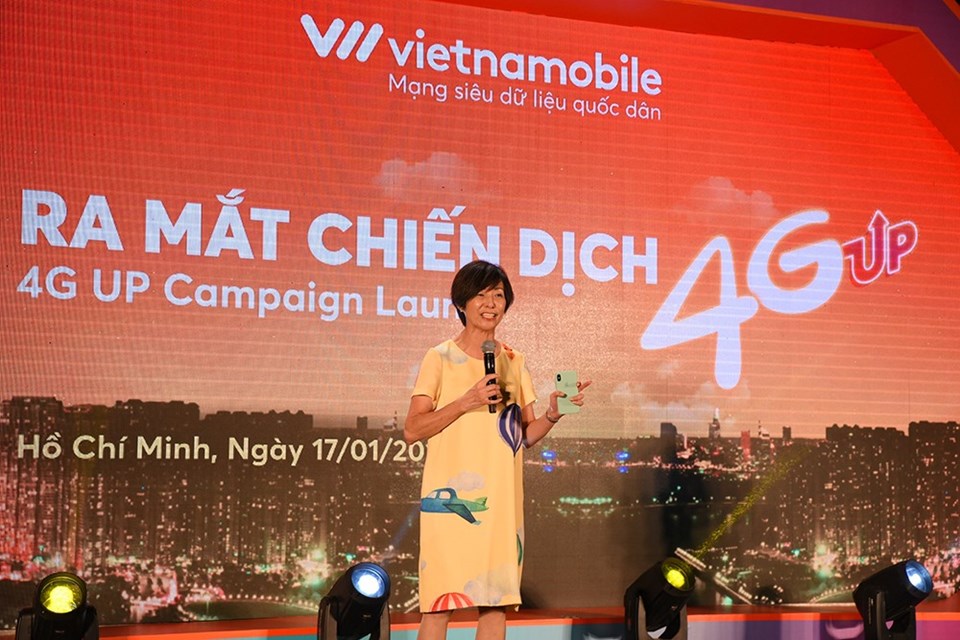 Bà Elizabete Fong - CEO Vietnamobile - tại sự kiện "Ra mắt chiến dịch 4G UP" (ảnh: NA). Bà Elizabete Fong - CEO Vietnamobile - tại sự kiện "Ra mắt chiến dịch 4G UP" (ảnh: NA).