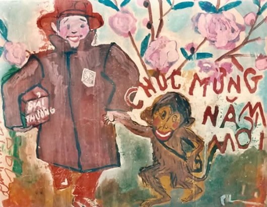 Tranh con gi&aacute;p của họa sĩ B&ugrave;i Xu&acirc;n Ph&aacute;i. 