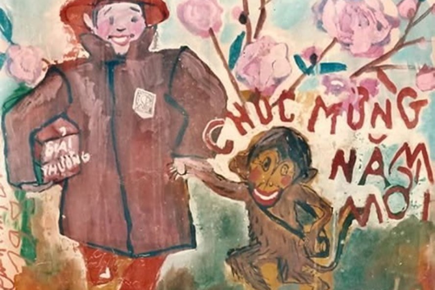 Tranh con giáp của họa sĩ Bùi Xuân Phái.