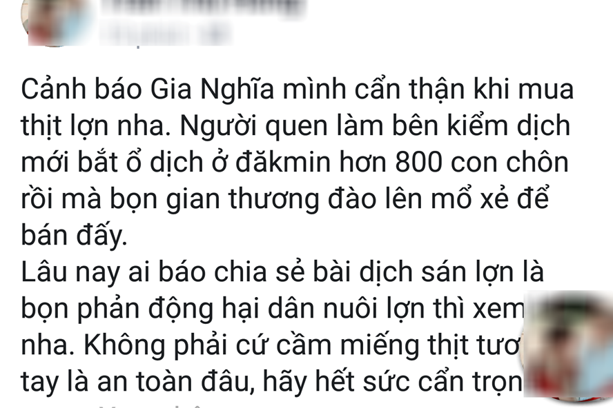 Dòng trạng thái của chủ facebook gây hoang mang dư luận.