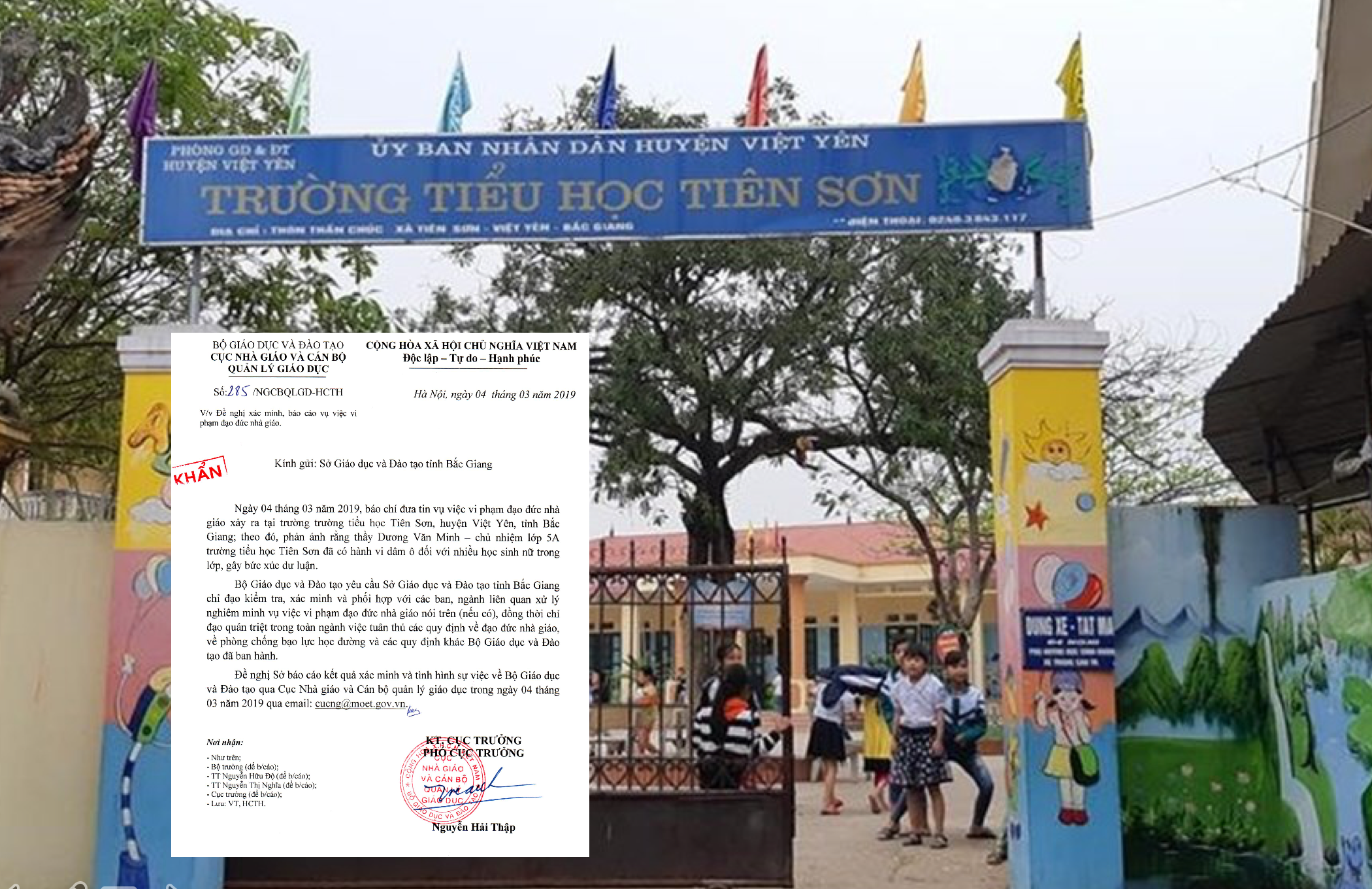 Bộ GDĐT ra c&ocirc;ng văn khẩn vụ thấy gi&aacute;o bị tố d&acirc;m &ocirc; nhiều học sinh tại Bắc Giang. Ảnh: TL