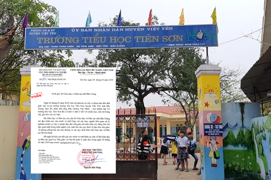 Bộ GDĐT ra công văn khẩn vụ thấy giáo bị tố dâm ô nhiều học sinh tại Bắc Giang. Ảnh: TL