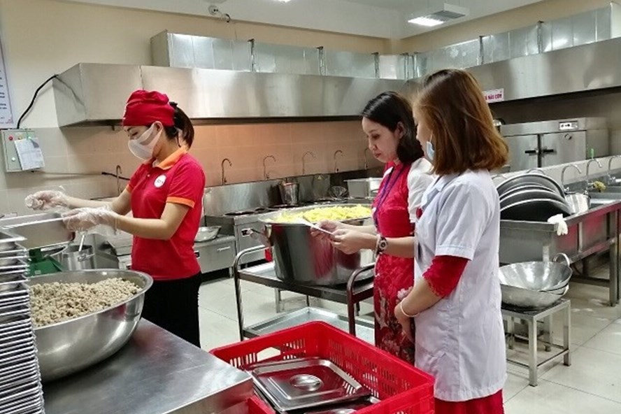 Khu cung cấp suất ăn trường Tiểu học Thanh Xuân Bắc. Ảnh: Website nhà trường