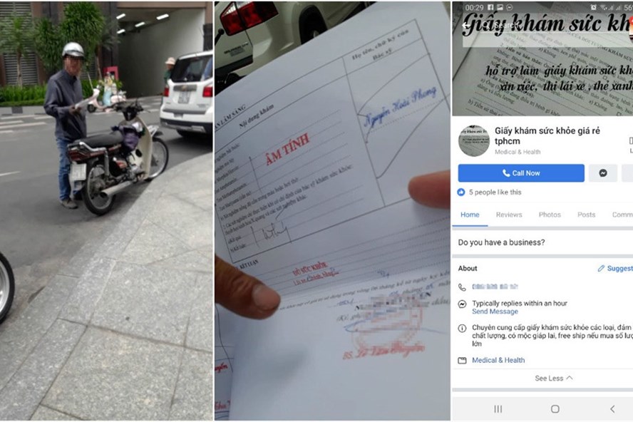 Người đàn ông giao giấy khám sức khỏe, cùng thông tin rao bán trên mạng.