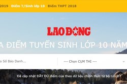 Link tra cứu điểm thi vào lớp 10 năm 2019 nhanh và chính xác trên Lao Động