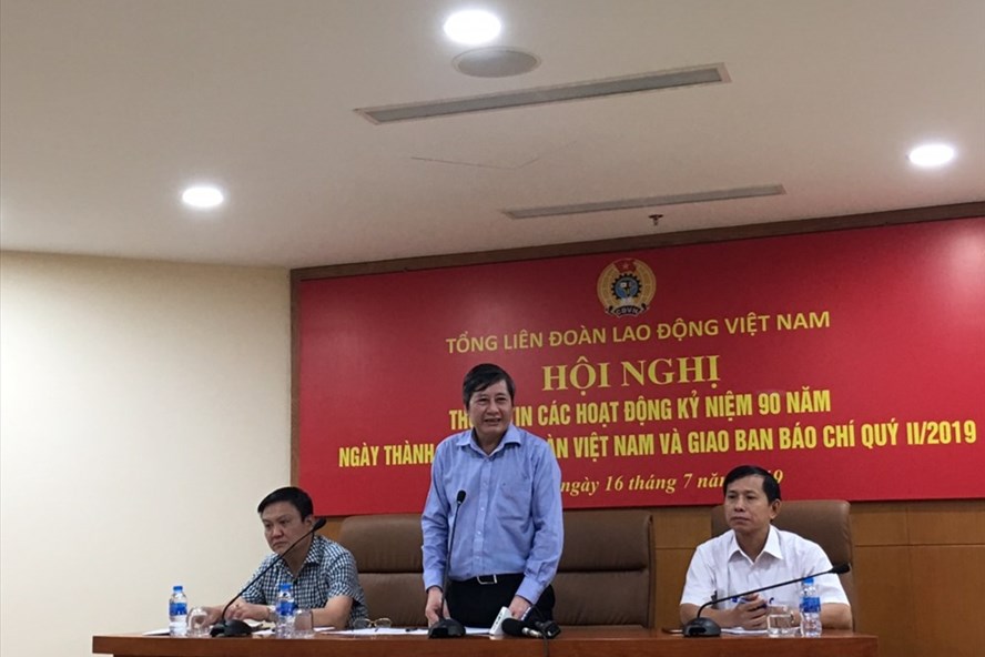 Đồng chí Trần Thanh Hải - Phó Chủ tịch Thường trực Tổng LĐLĐVN - phát biểu tại Hội nghị. Ảnh TT