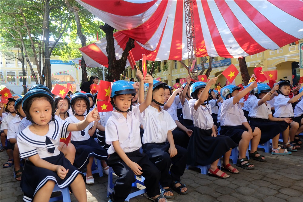 C&aacute;c em học sinh tại Lễ khai giảng năm học 2018-2019. ảnh: H.Vinh
