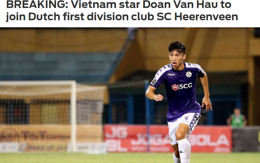 Sang Hà Lan thi đấu, báo Châu Á gọi Văn Hậu là “Ngôi sao Việt Nam”