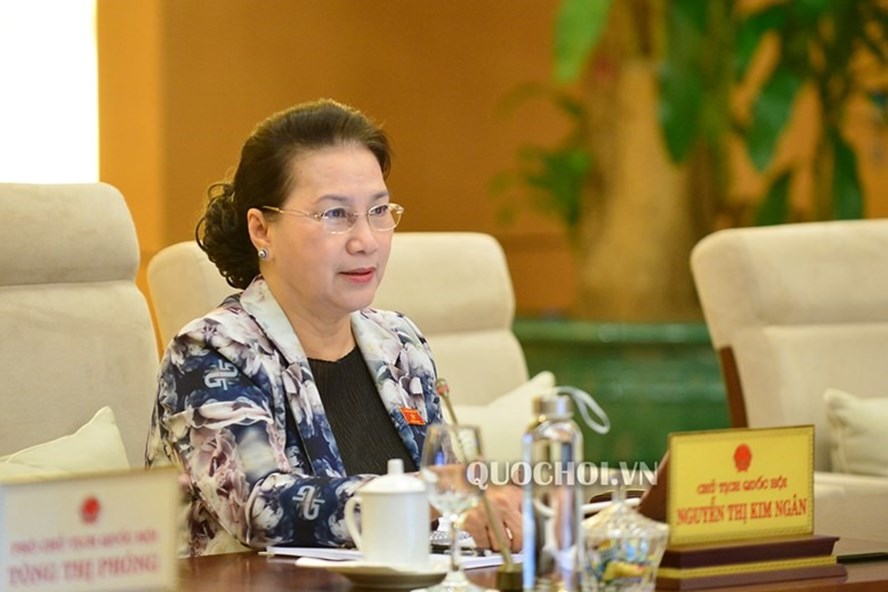 Chủ tịch Quốc hội Nguyễn Thị Kim Ngân tại phiên họp. Ảnh Quochoi.vn
