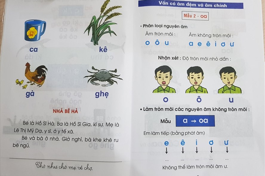 Theo Hội đồng thẩm định quốc gia, tài liệu "Tiếng Việt 1 - Công nghệ giáo dục" có 300 chi tiết cần thay thế. Ảnh: QĐ